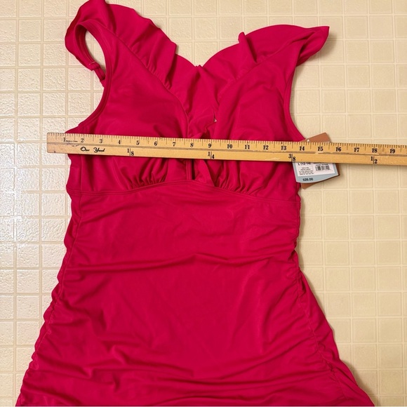 Womens Ruffle Flounce Tankini Top
- Shade & Shore Pink Size L - Picture 4 of 6